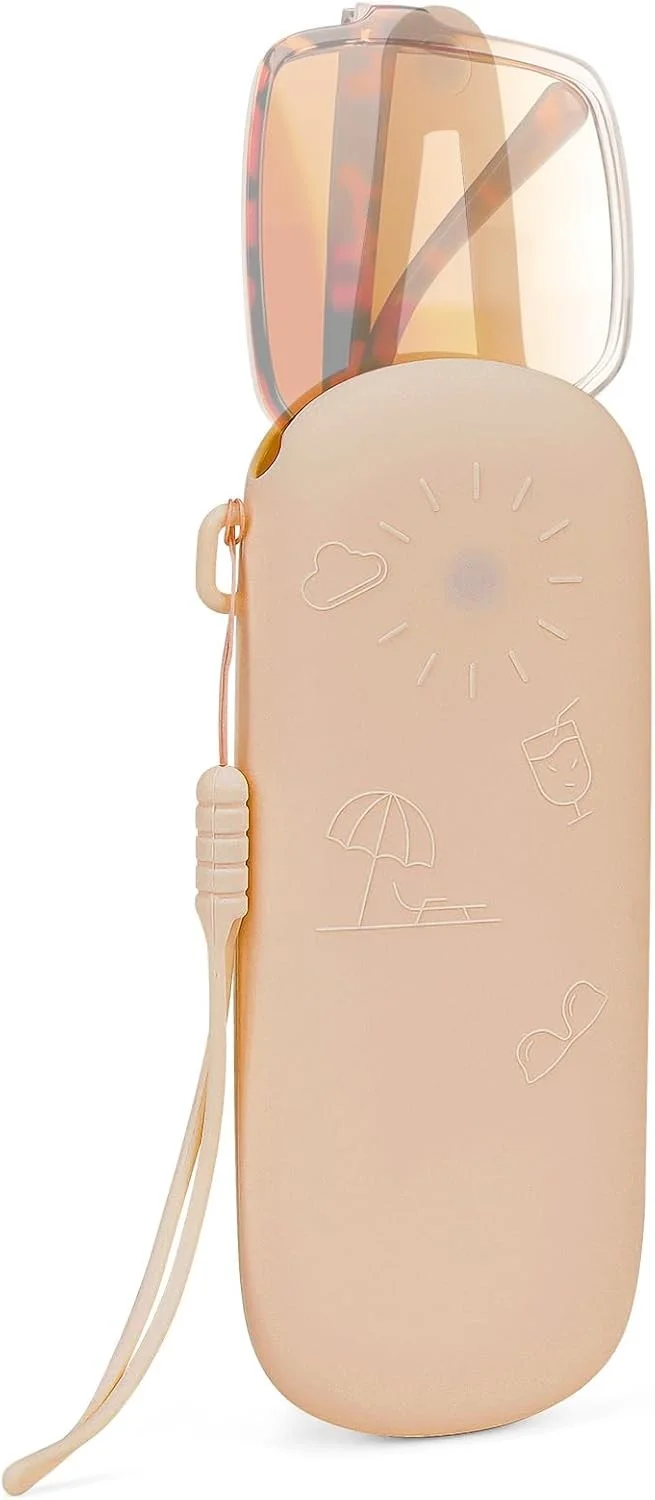 Double Sunglasses Case Soft Portable Eyeglasses Pouch with Carabiner Clip 4