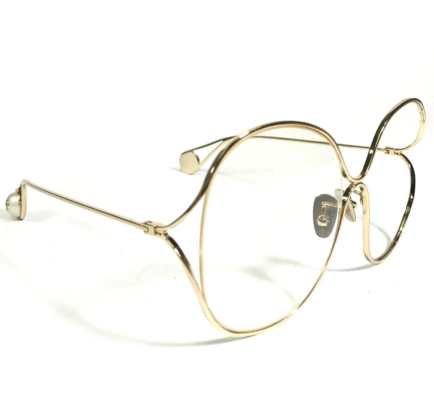 Gucci Eyeglasses Frames GG0362S 001 Shiny Gold Round Oversized 57-18-135
