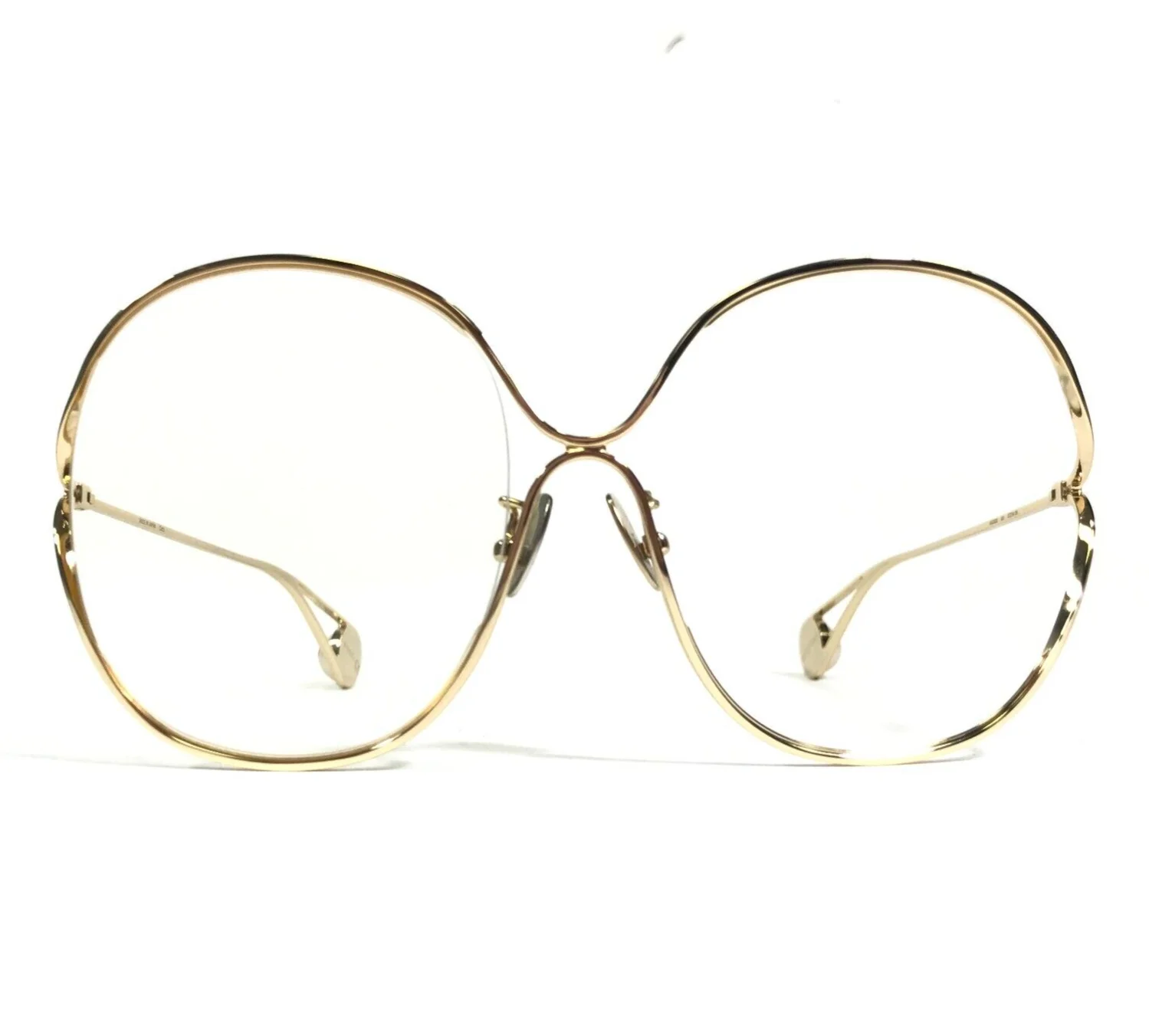 Gucci Eyeglasses Frames GG0362S 001 Shiny Gold Round Oversized 57-18-135 2