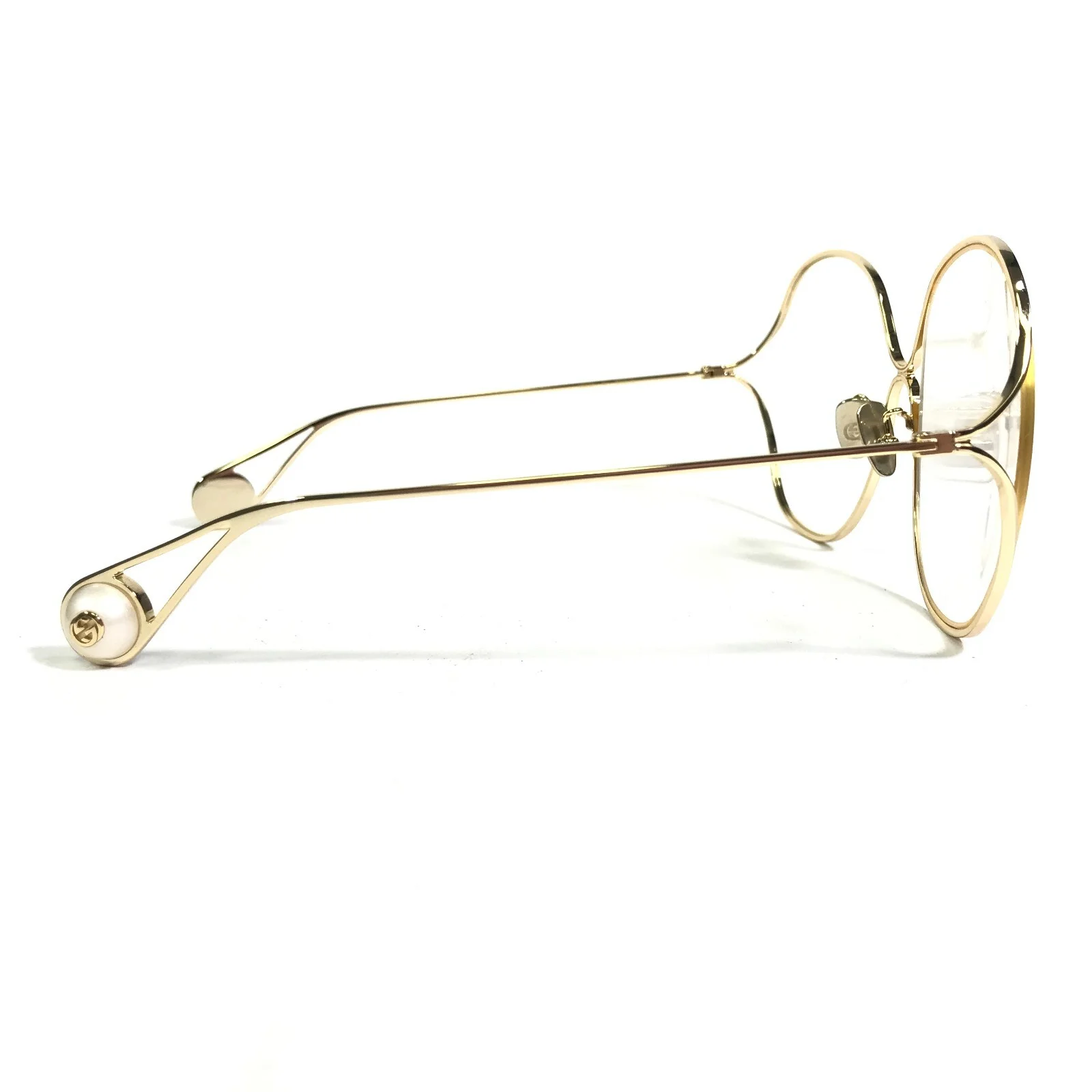 Gucci Eyeglasses Frames GG0362S 001 Shiny Gold Round Oversized 57-18-135 3
