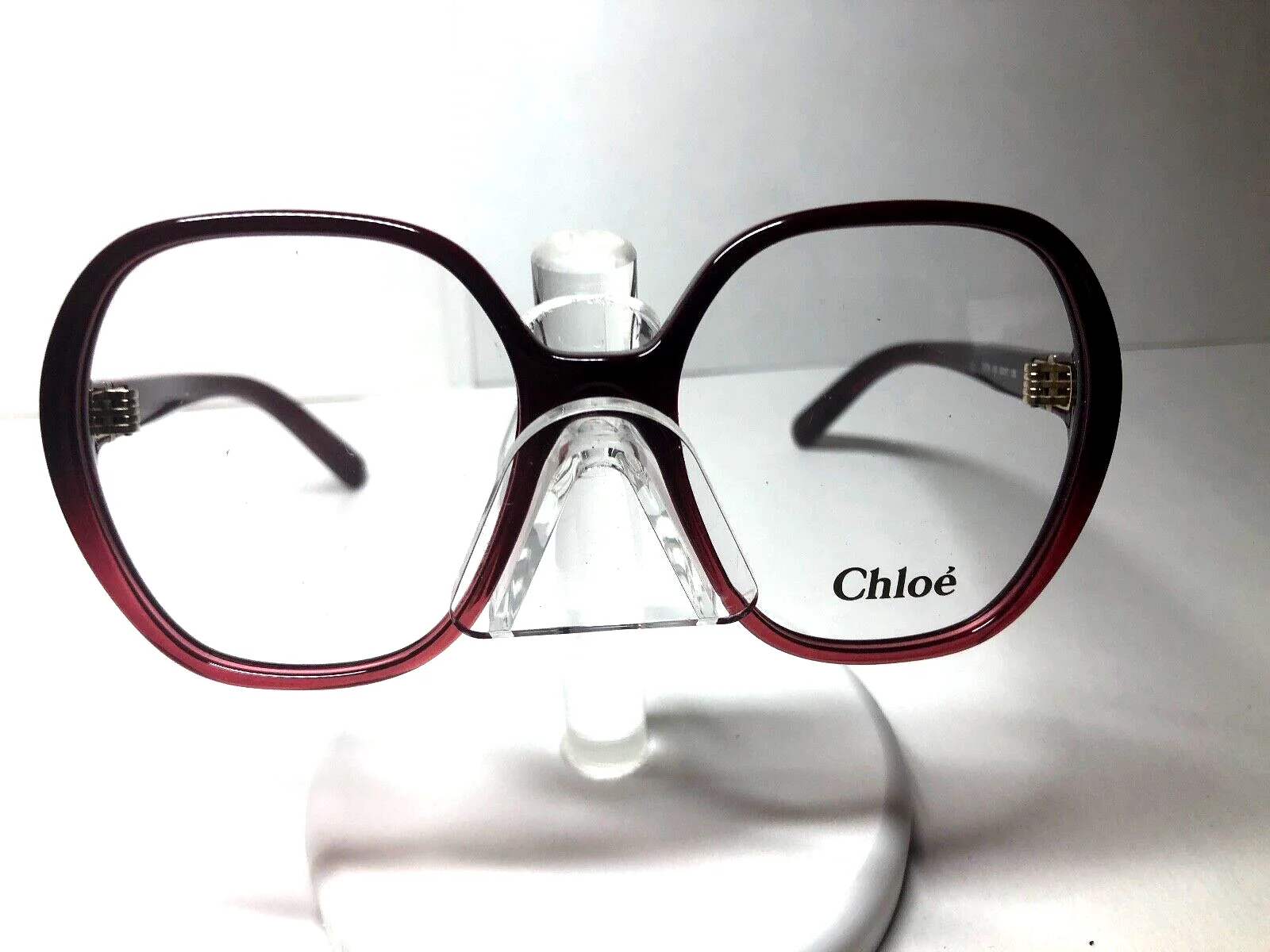 NEW AUTHENTIC CHLOE EYEGLASSES FRAME 2704 GRADIENT BORDEAUX 610 OVERSIZE 4