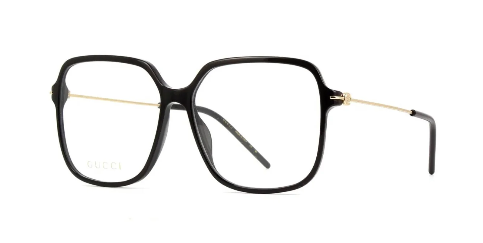 New GUCCI GG0592O 001 60mm Black Gold Oversized Eyeglasses Frames Italy