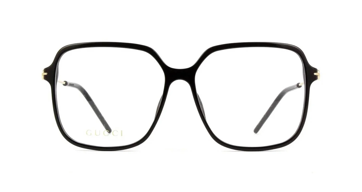 New GUCCI GG0592O 001 60mm Black Gold Oversized Eyeglasses Frames Italy 2