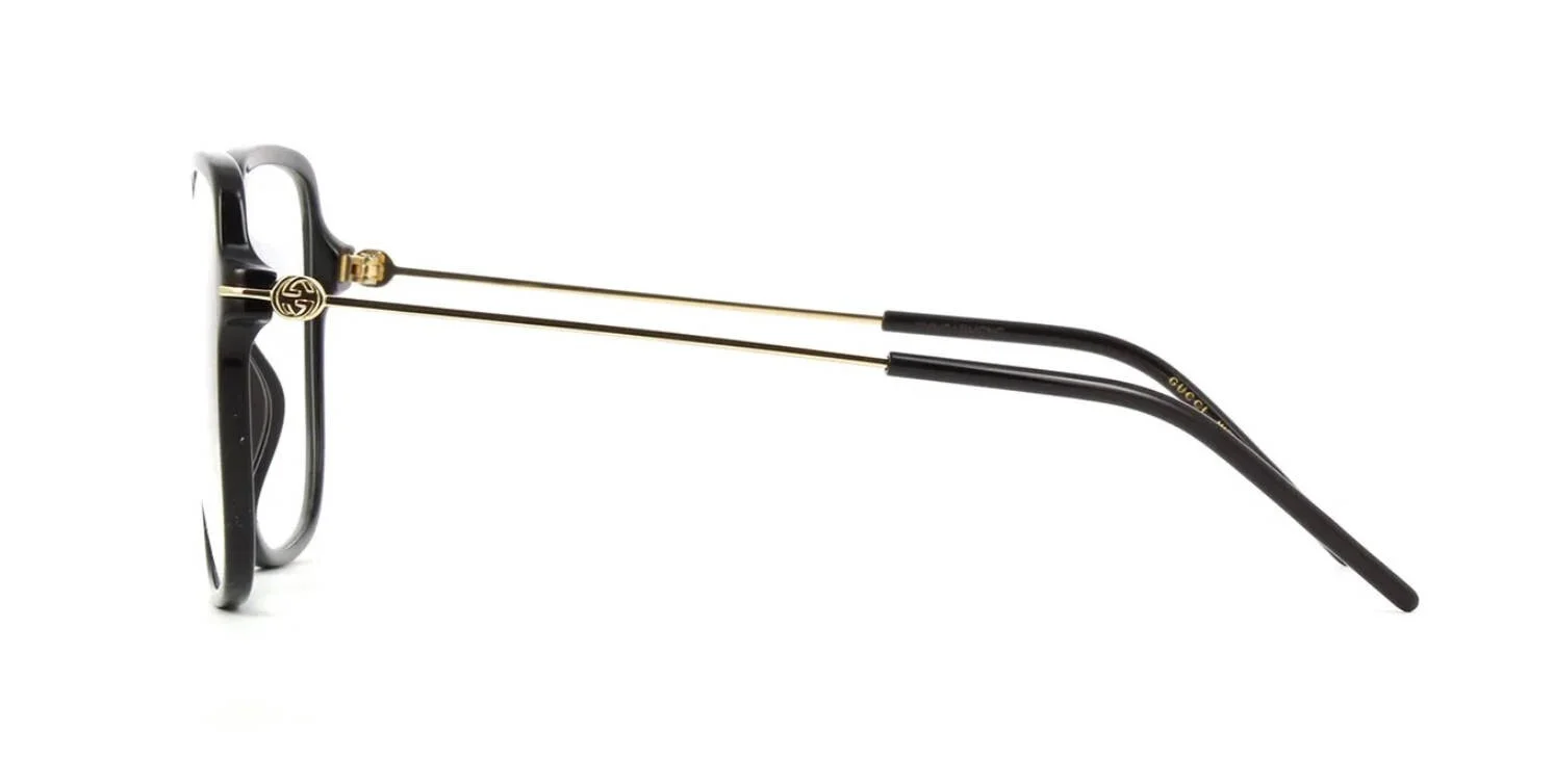 New GUCCI GG0592O 001 60mm Black Gold Oversized Eyeglasses Frames Italy 3