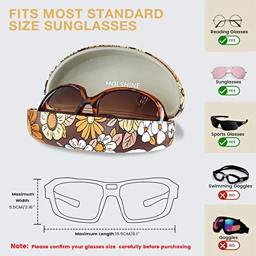 Seven Flowers Oversized Sunglasses Case Large Eyeglass Case Women Eyewear Pouch 3