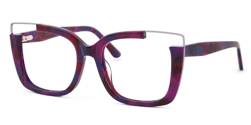 Vooglam Oversize Square Eyeglasses for Women with Non-prescription Clear Lens...