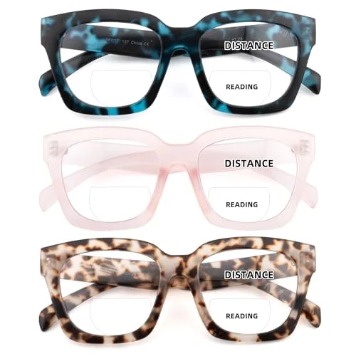 Vtg Eyeglasses Frames Oversized Bifocal SM Barbara Retro Plastic 28318 Case