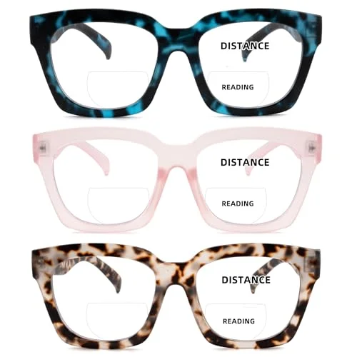 Vtg Eyeglasses Frames Oversized Bifocal SM Barbara Retro Plastic 28318 Case 3